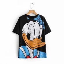 Load image into Gallery viewer, JXYSY camiseta de mujer 2020 verano estilo inglés moda León de dibujos animados estampado de rey o-cuello de manga corta Camiseta femenina Tops
