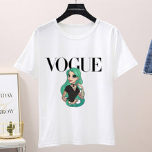 Load image into Gallery viewer, Women 2020 Summer Graphic Tee Shirt Femme Funny Princess Vogue Harajuku T Shirt Korean Tops Kawaii Streetwear Camiseta Mujer
