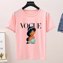Load image into Gallery viewer, Women 2020 Summer Graphic Tee Shirt Femme Funny Princess Vogue Harajuku T Shirt Korean Tops Kawaii Streetwear Camiseta Mujer
